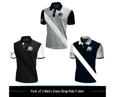 Pack of 3 Cross Strap Polo T-shirt